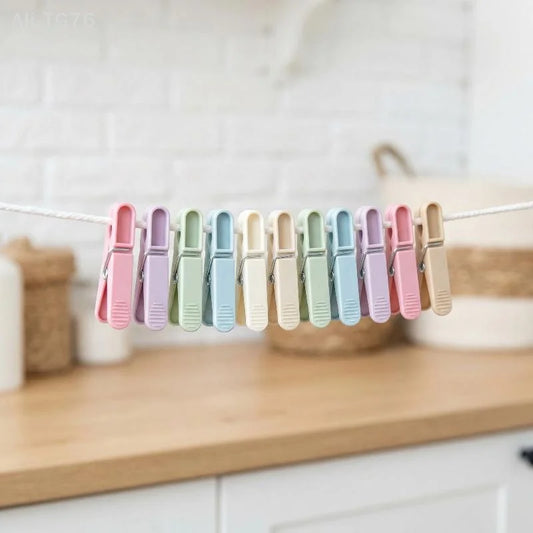 12-Clip Windproof Clothesline Set – Colorful Nylon Drying Clips Clothesline & Clip Set Peaceful Pleasures Health and Wellness Default Title