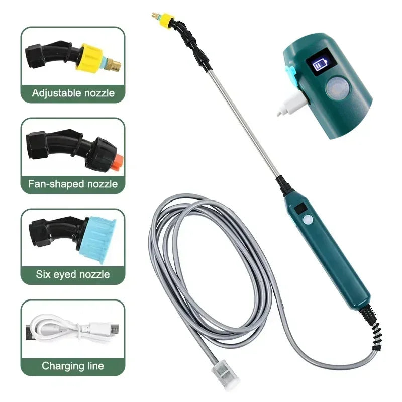 2400mAh High Pressure Electric Garden Sprayer Rechargeable Portable with 3 Adjustable Nozzles for Lawn Plants Irrigation Peaceful Pleasures Health and Wellness