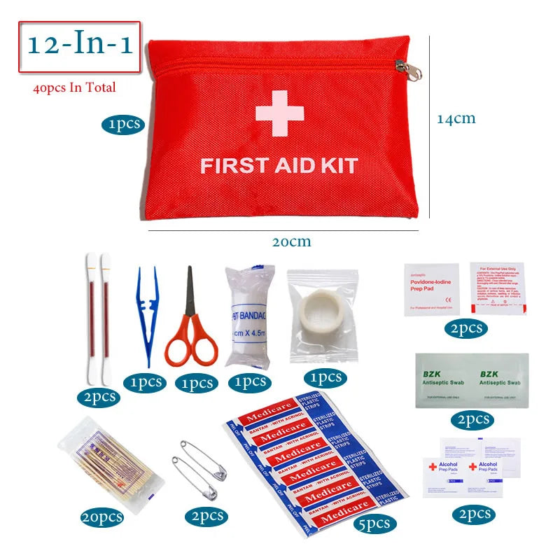 50-Piece Portable First Aid Kit – Car, Home, Travel & Outdoor