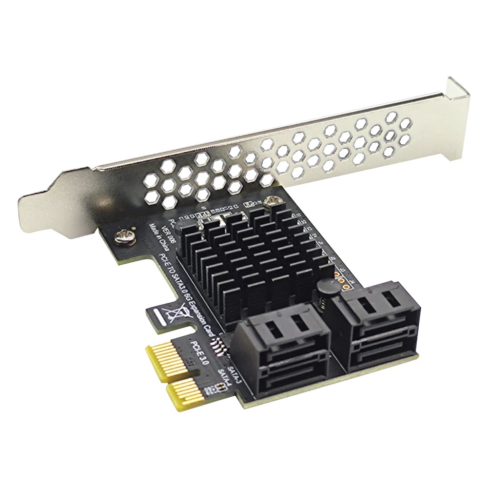 4-Port SATA III PCIe Expansion Card | ASM1064 6Gbps Controller Peaceful Pleasures Health and Wellness