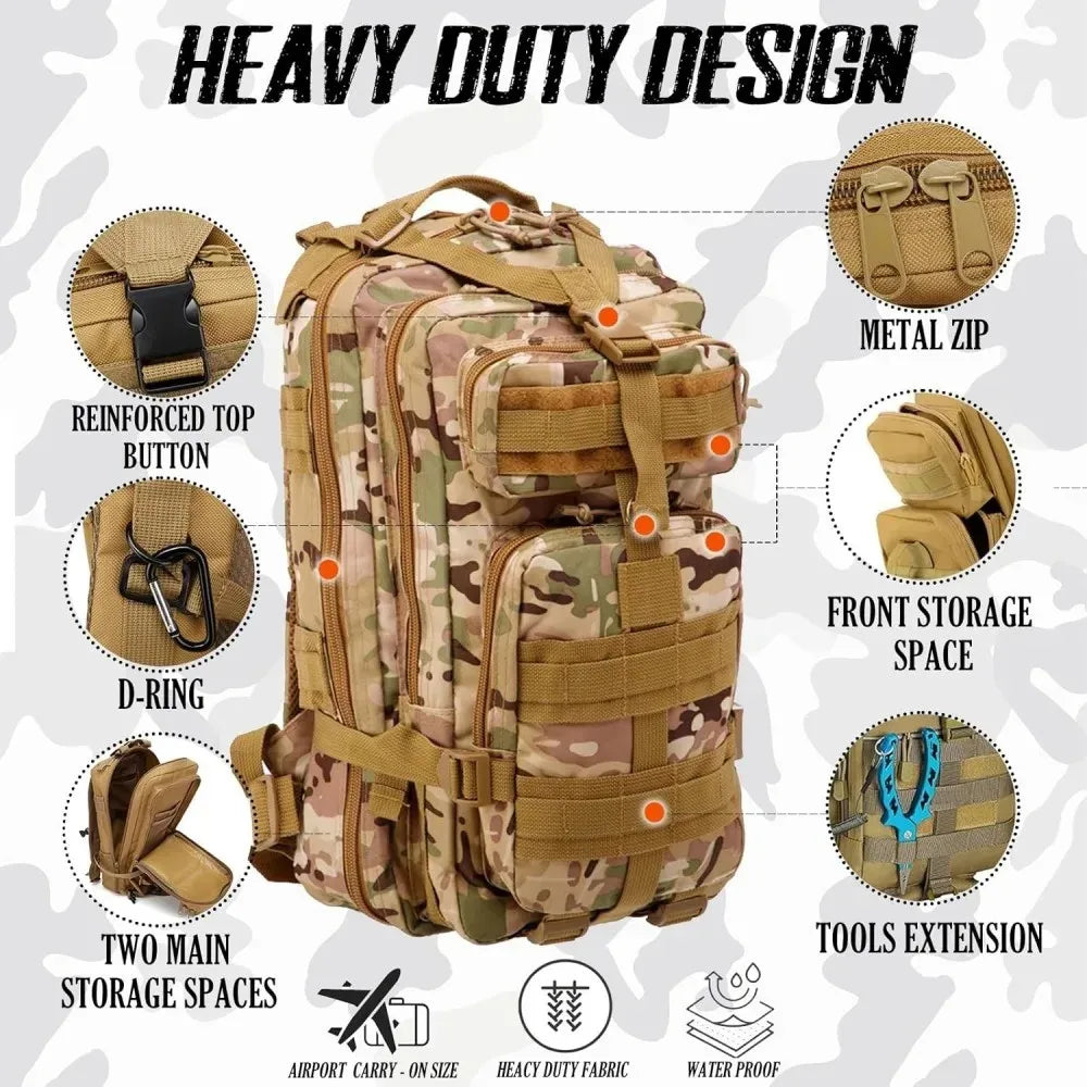 30L Large Duffle Bag, Outdoor Camouflage Backpack for Hiking Camping Travel Fishing Gym Peaceful Pleasures Health and Wellness