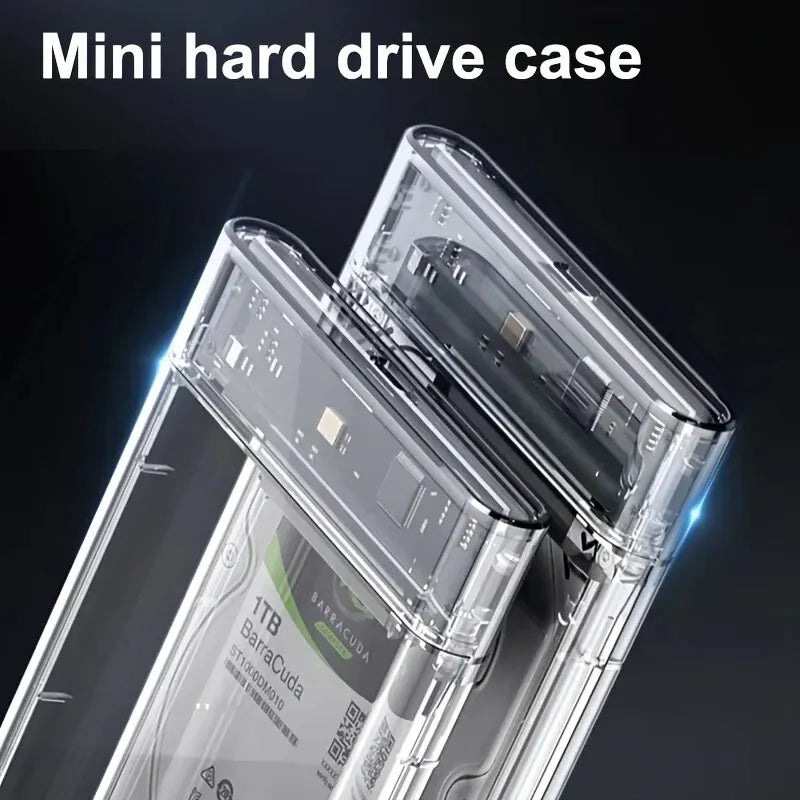 2.5 Inch HDD SSD Case SATA to USB 3.1 Type C 4TB Transparent External Hard Drive Housing Compatible UASP SATA III Laptop Peaceful Pleasures Health and Wellness