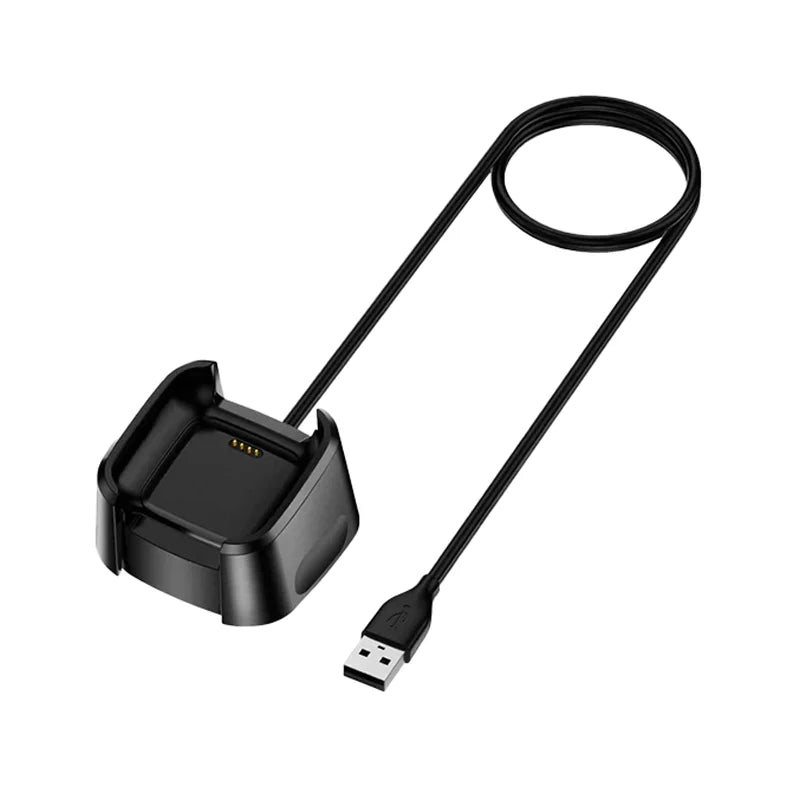 Fitbit Versa 2 USB Charger Dock – Charging Cable & Stand Peaceful Pleasures Health and Wellness Black
