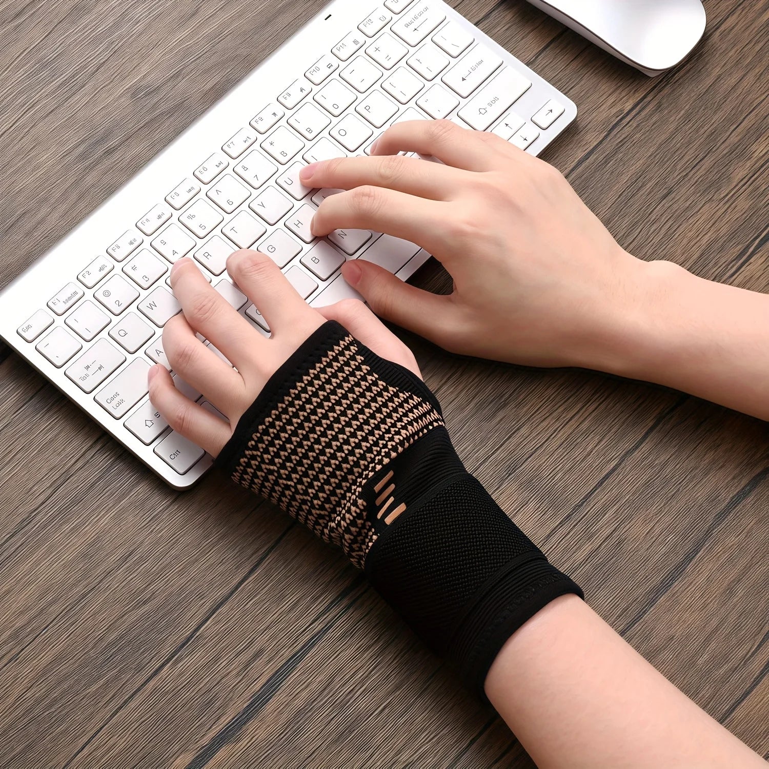 1Pcs Copper Fiber Wrist Brace Gloves - Adjustable Compression Straps Hand Braces for Men & Women Peaceful Pleasures Health and Wellness
