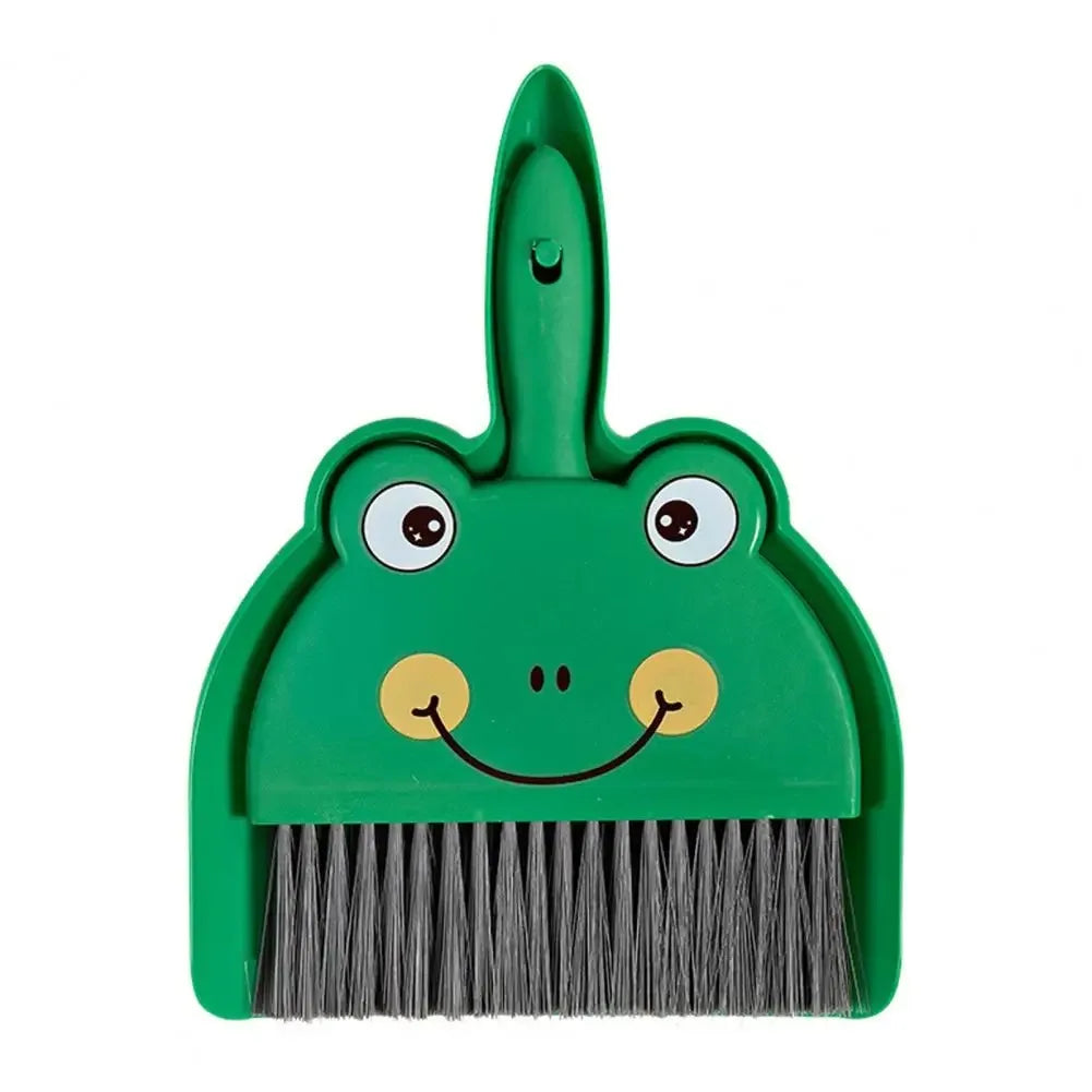 Mini Cartoon Broom & Dustpan Set – Rabbit Bear Frog, 2-Piece