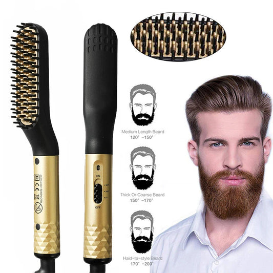 Electric Hot Comb Straightener Multifunctional Quick Heated Men Beard Care Brush Beard Anti-Scald Straightener Comb Hair Tools Peaceful Pleasures Health and Wellness
