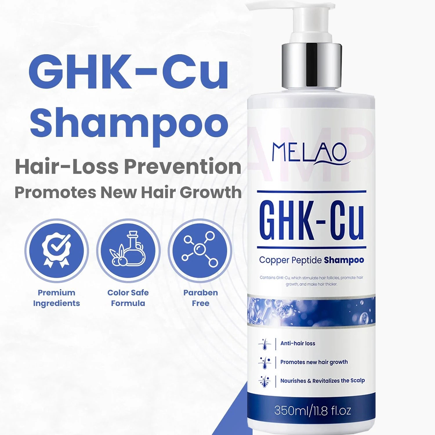 350ml GHK-Cu Copper Peptide Hair Growth Shampoo Dual Peptides Anti Hair Loss Treatment Thinning Hair Scalp Care Conditioner Peaceful Pleasures Health and Wellness
