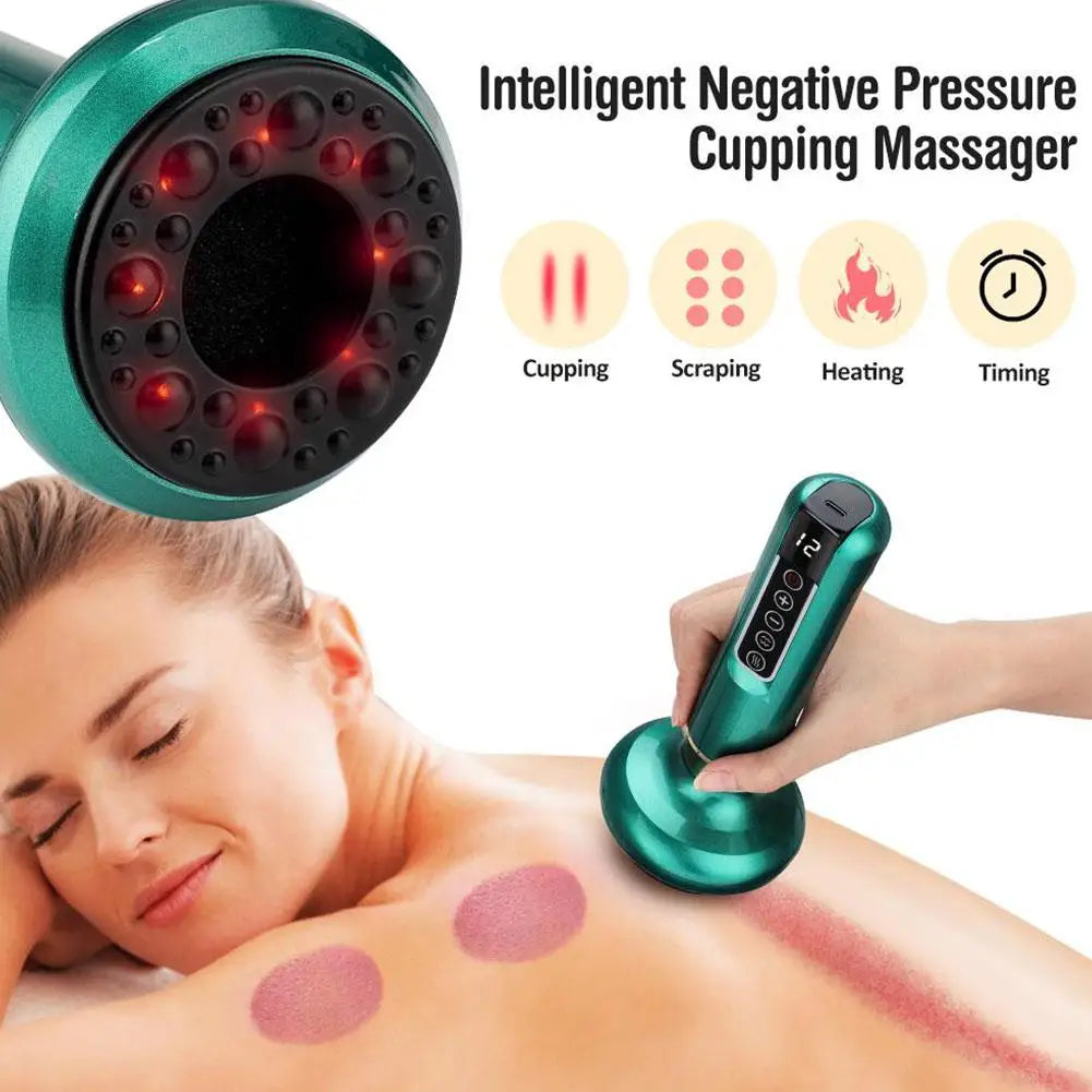 Rechargeable Cupping Massager – 12-Level Suction & Heat
