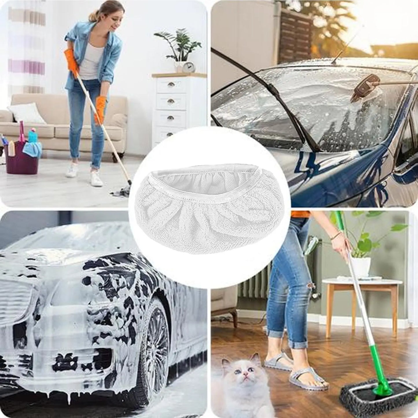 Reusable Microfiber Mop Pads | High Absorption Floor Cleaning