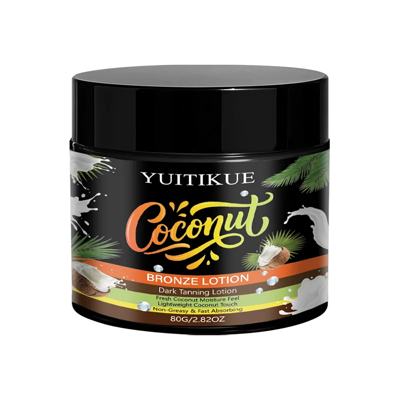 Yuitikue Coconut Bronze Tanning Lotion, 80g Dark Tan Accelerator with Fresh Coconut Moisture, Non-Greasy & Fast Absorbing Peaceful Pleasures Health and Wellness 1pc 80g