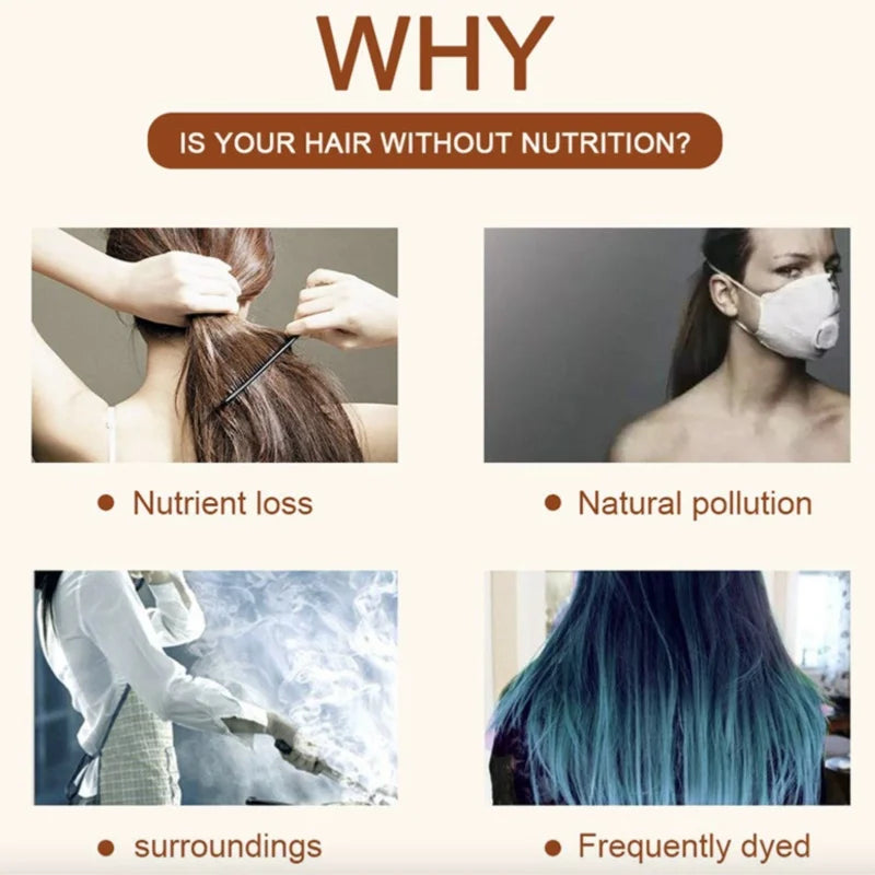 Miracle Hair Mask Set, Pure Protein, Suitable for Men and Women, 60ml Dry Hair Mask 1 bottle Peaceful Pleasures Health and Wellness
