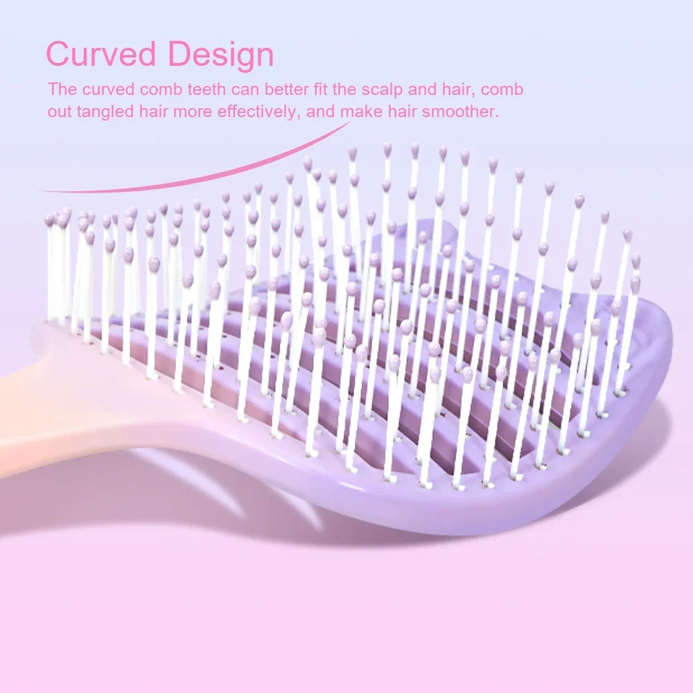Cat Hollow-Out Detangling Hair Brush – Anti-Static Scalp Comb