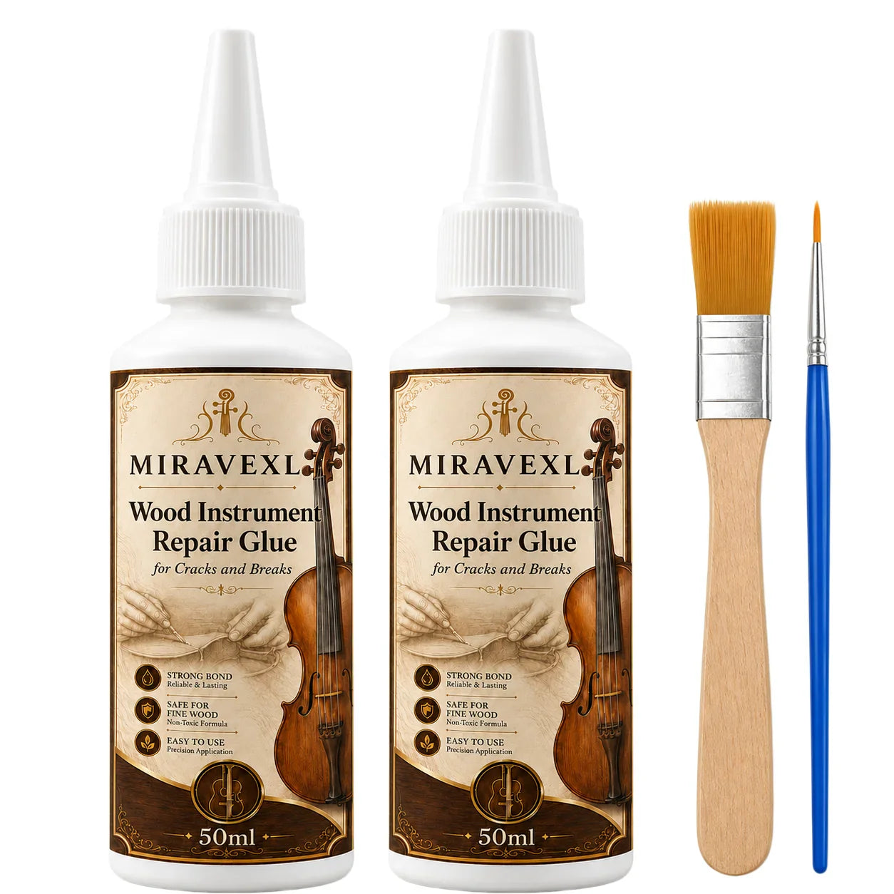MIRAVEXL Wood Instrument Repair Glue 50ml Kit | Guitar Violin