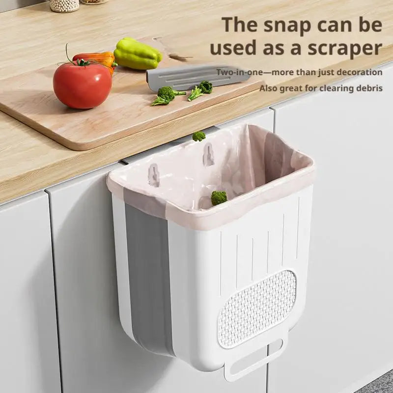 Foldable Hanging Kitchen Trash Can – Cabinet Door Waste Bin 6L Cabinet Door Trash Bin Peaceful Pleasures Health and Wellness