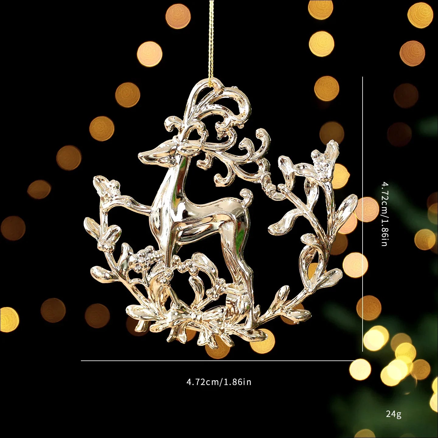 Gold Christmas Tree Ornaments – Angel, Snowflake & Butterfly