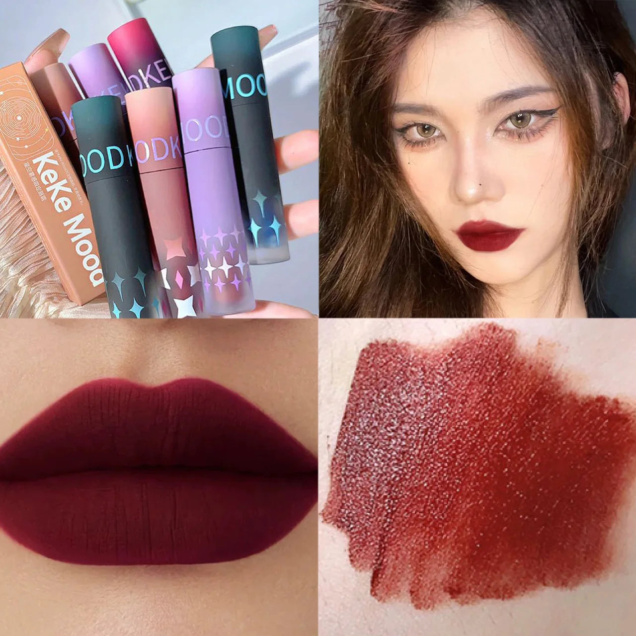 Gothic Matte Lipstick – Waterproof Dark Lip Color | KEKE MOOD