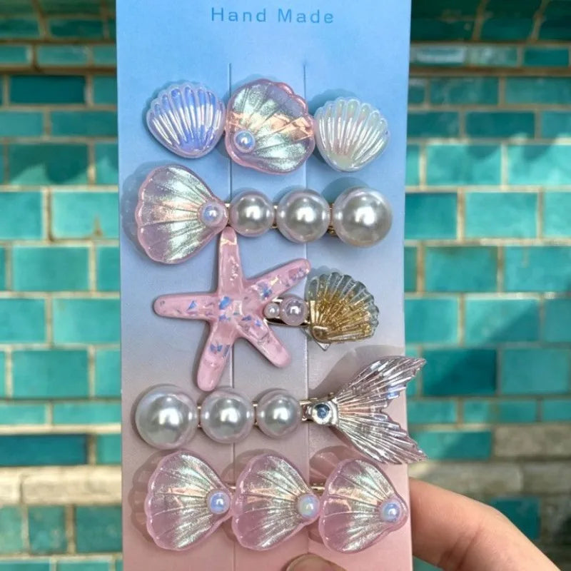 Ocean Series Hair Clips Pearl Shell Summer New Mermaid Princess Beach Seaside Photo Hair Accessories Decor Peaceful Pleasures Health and Wellness