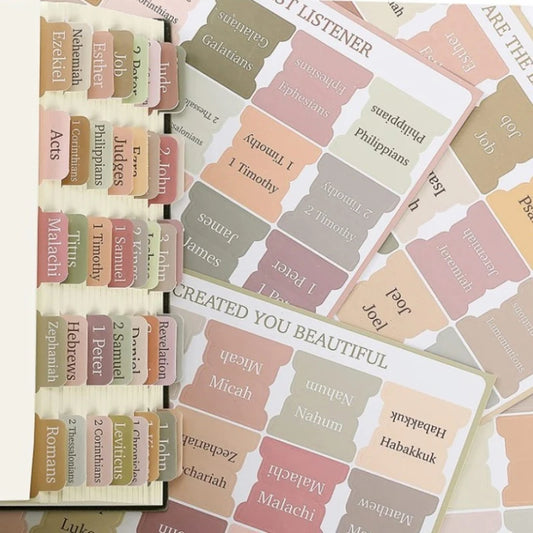 Boho Laminated Bible Tabs – 5 Index Tabs for Study Bible Bible Index Tabs Peaceful Pleasures Health and Wellness
