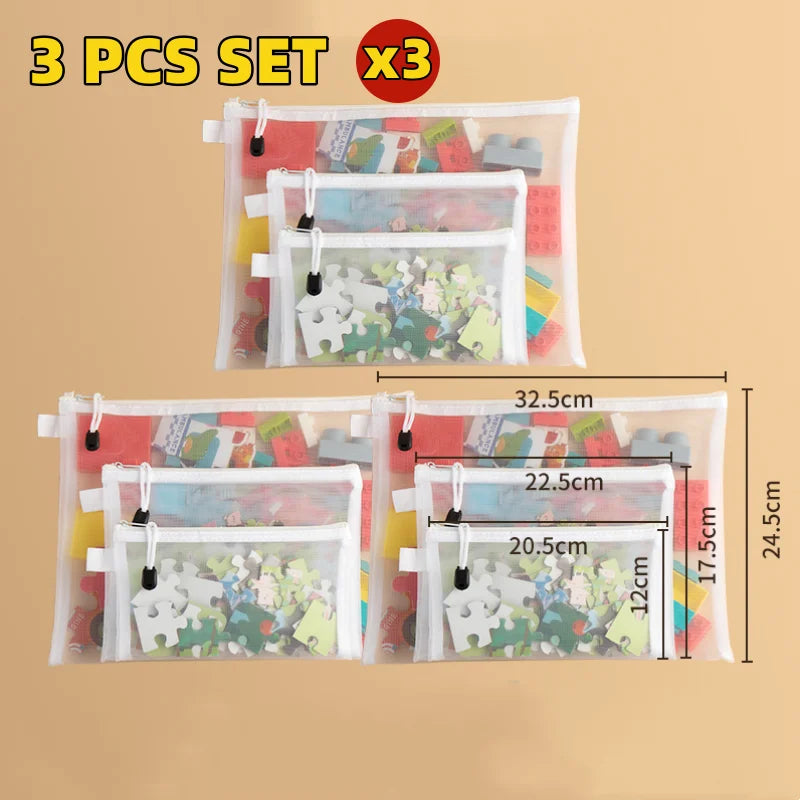 Mesh Zipper Storage Bags | Waterproof Nylon Organizer Pouches