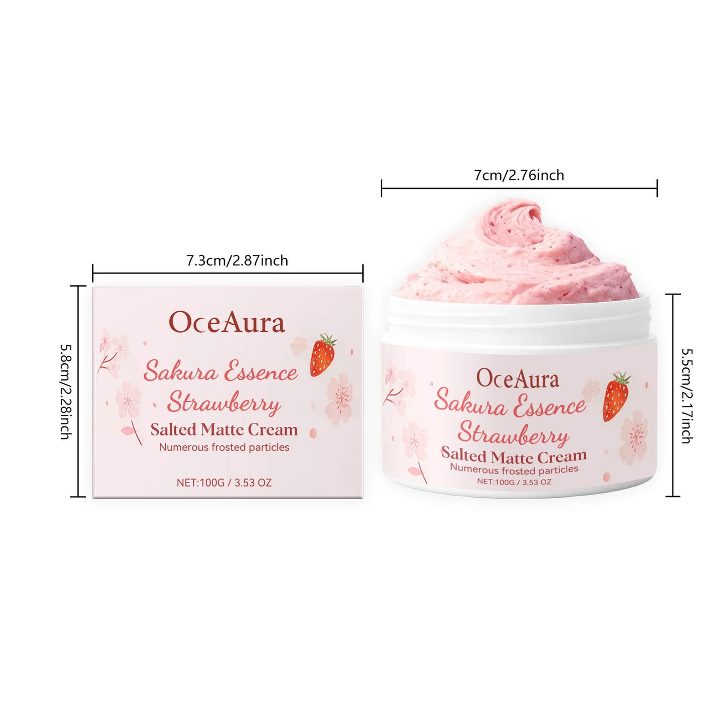 OceAura Sakura Strawberry Body Scrub – Exfoliate & Moisturize