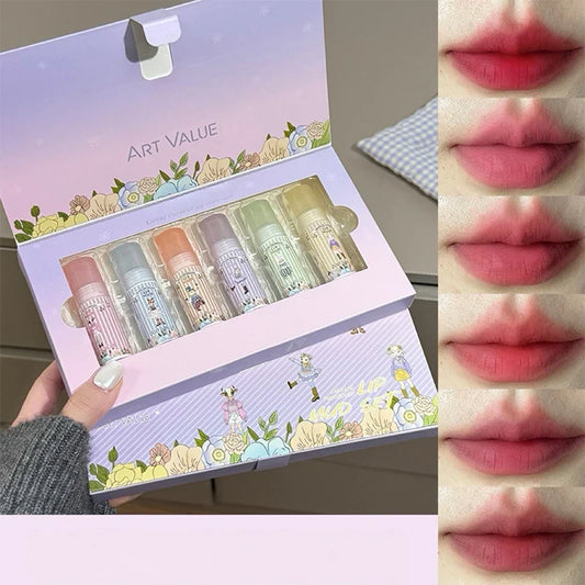Art Value 6-Color Matte Velvet Liquid Lipstick Set | Waterproof Liquid Lipstick Set Oasis Select Lip Makeup Kits