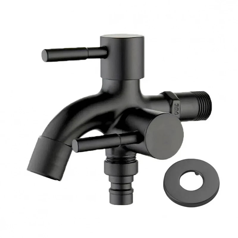 Multifunction Double-outlet Washing Machine Faucet 304 Stainless Steel Faucet One Into Two Out Outdoor Garden Sink Pool Faucet Peaceful Pleasures Health and Wellness