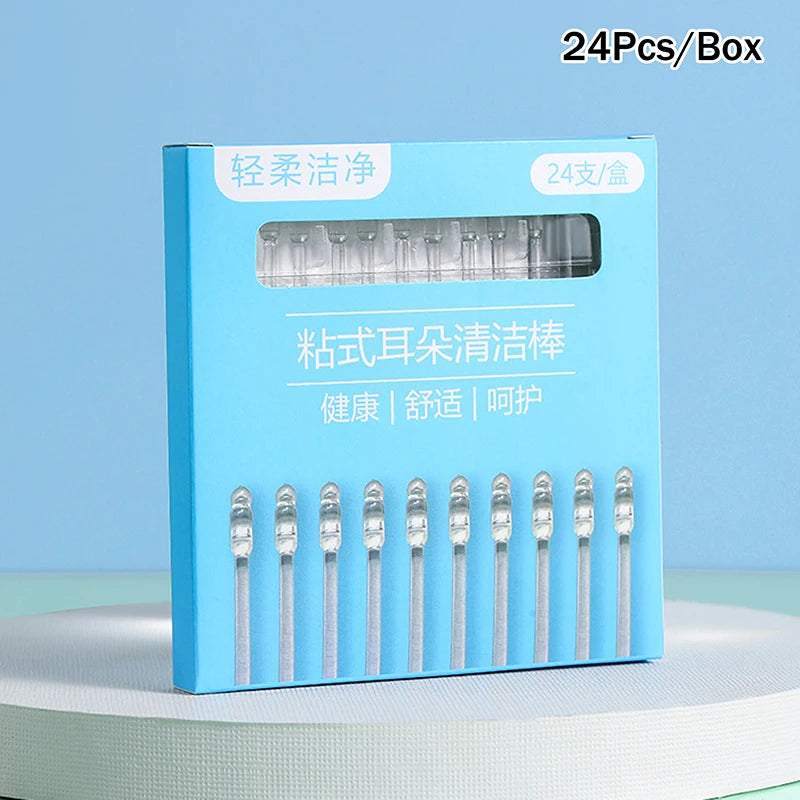 24-Pack Sticky Ear Wax Cleaner | Soft Tip Earwax Remover Tool