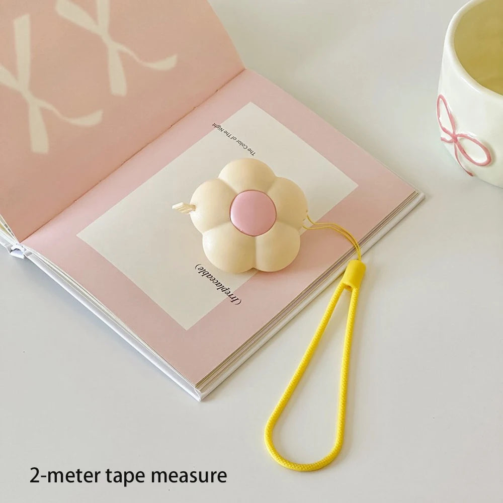 Petal Shaped Mini Tape Measure Portable Automatic Retractable Soft