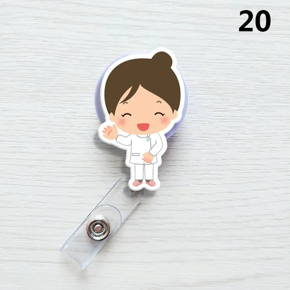 Nurse Exhibiton ID Name Card Badge Reel Doctor Clips Office Supplies Card Holder Clip Badge Holder Clip Name Card Holder Peaceful Pleasures Health and Wellness 20