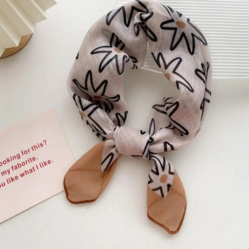 58cm Square Scarf – Handkerchief Print Neck, Hair & Bag Wrap