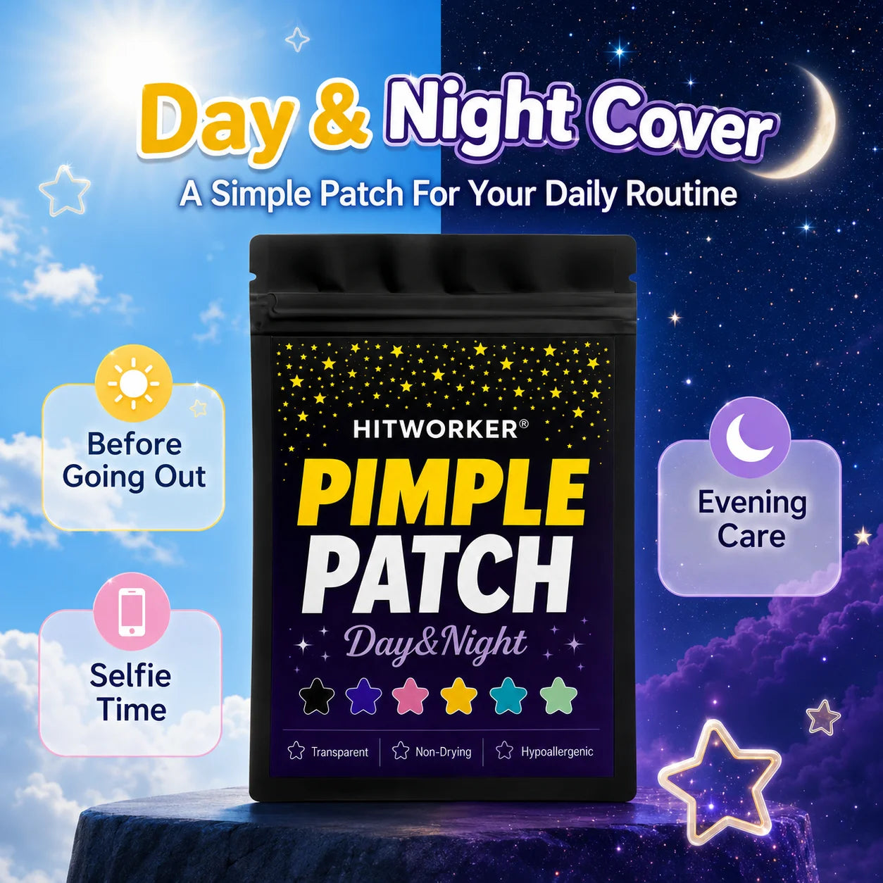 Star Hydrocolloid Spot Patches 240/720pcs – Cute Colorful Stickers