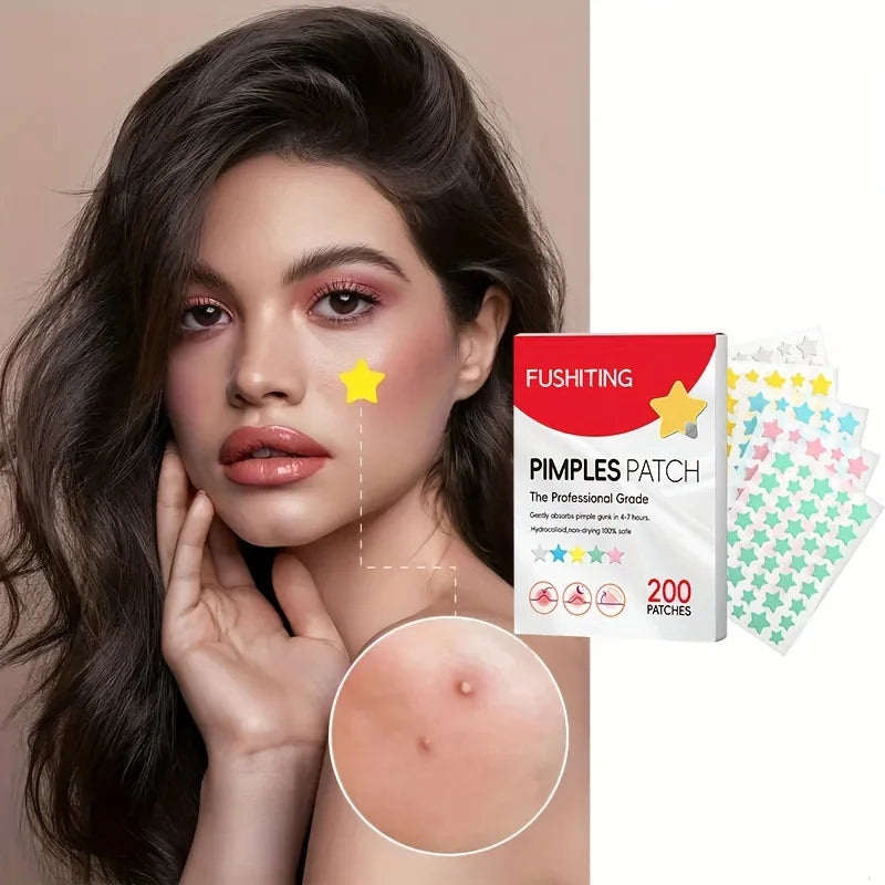 200pcs Star Acne Patch Facial Skin Care Fade Blemishes Pimple Marks Closed Acne Blemishes Cover Acne Pimple Repair Patch Peaceful Pleasures Health and Wellness
