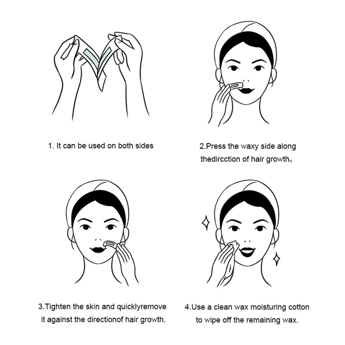 Facial Wax Strips Facial Hair Removal Quick and Painless Hair Removal Kit for All Skin Types Peaceful Pleasures Health and Wellness