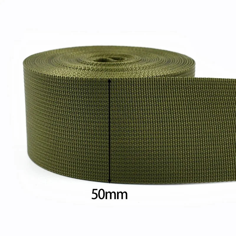 20/25/32/38/50mm ArmyGreen Nylon Webbing for Bag Strap 5Meters Dog Collar Ribbon Tapes Luggage Belt Bias Binding Sewing Trims Peaceful Pleasures Health and Wellness RD109-ArmyGreen-50mm