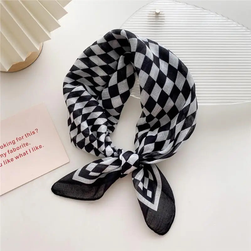 58cm Square Scarf – Handkerchief Print Neck, Hair & Bag Wrap
