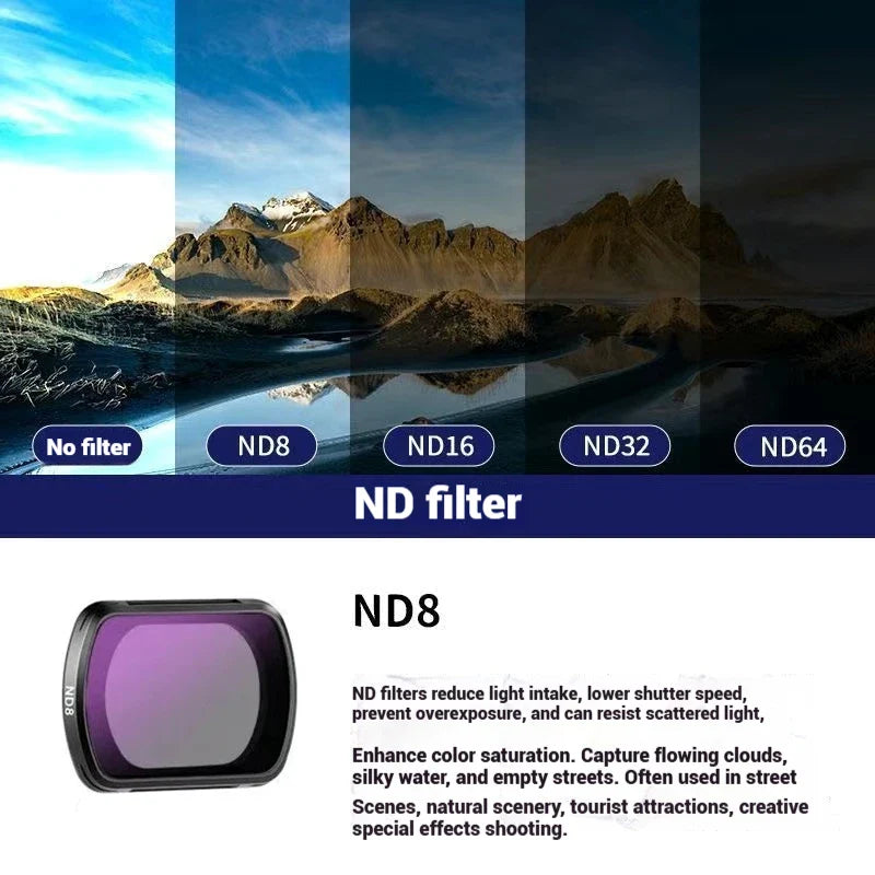 DJI Osmo Pocket 3 & 4 Filter Set – CPL ND Black Mist Wide