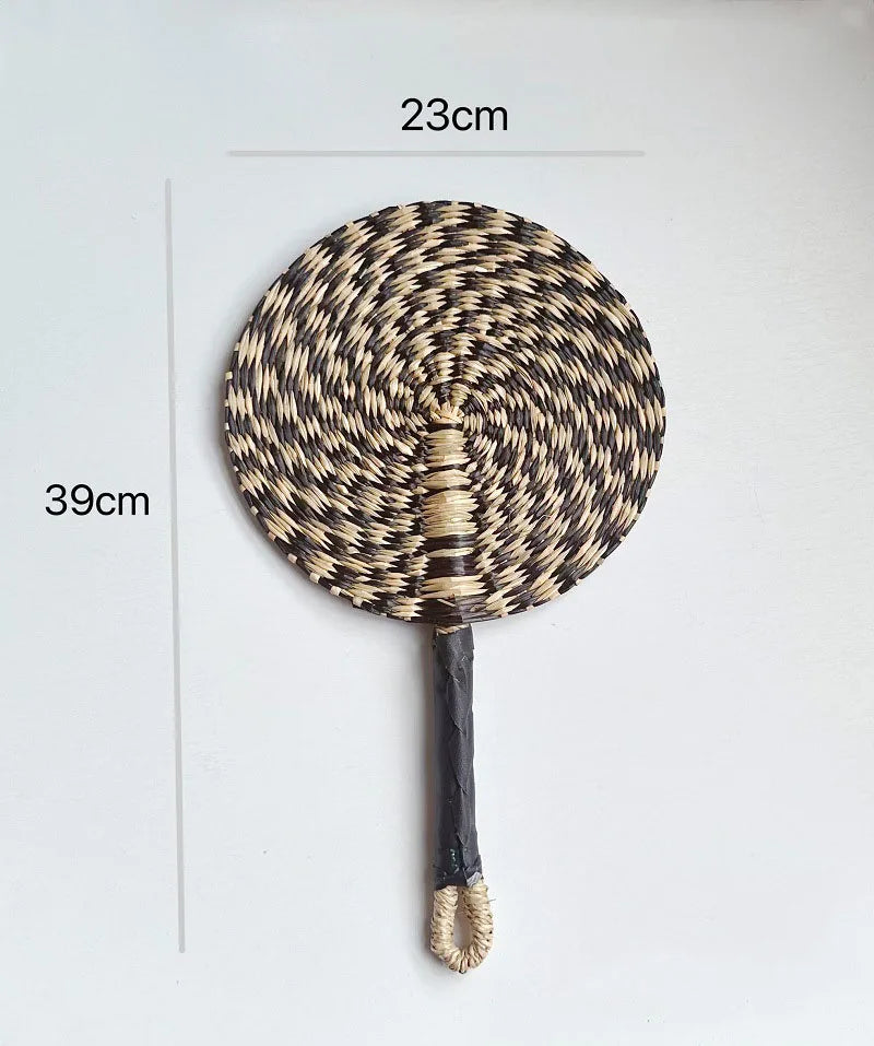 Handwoven Straw Fan – Boho Wall Decor, Wedding & Party