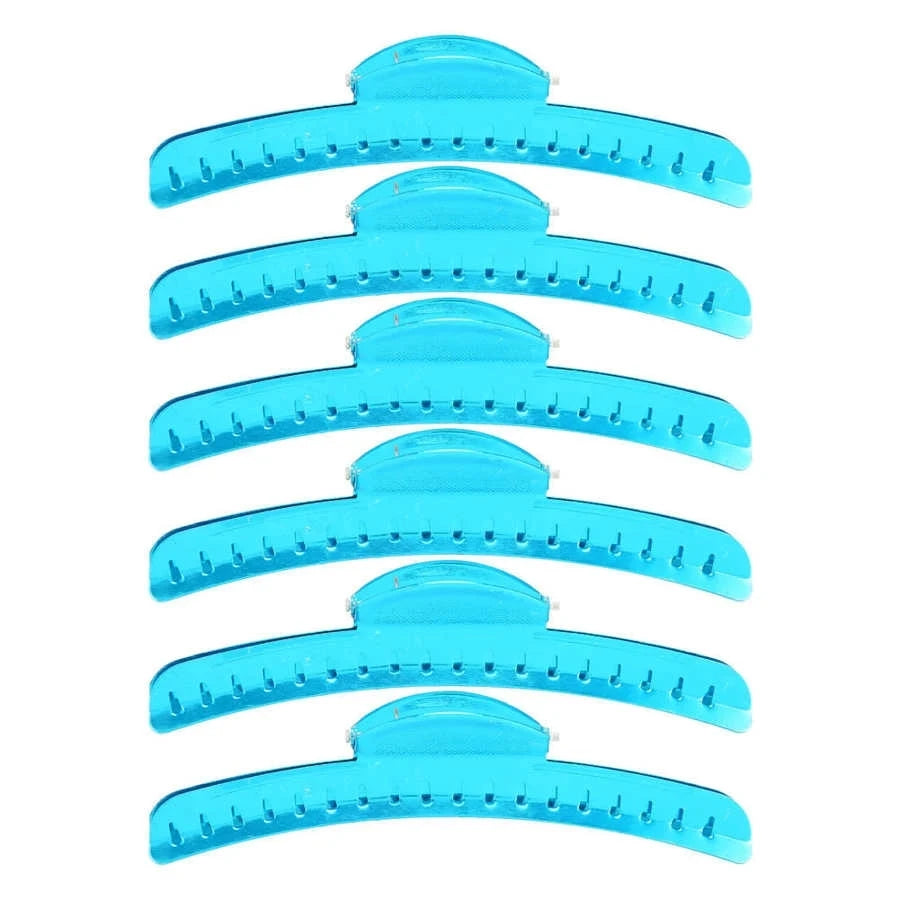 6Pcs/Set Aluminum Metal Hairdressing Hair Clip Salon Thick Haircut Partition Hairpin Barber Fixing Styling Hair Clip Accessories Peaceful Pleasures Health and Wellness blue CN