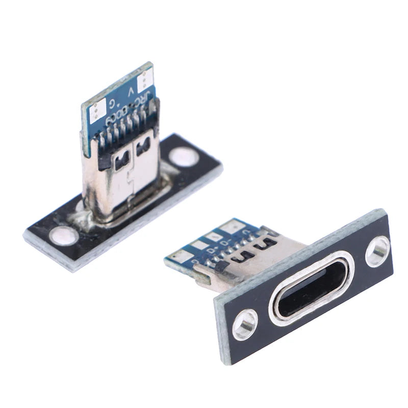 New 10pcs USB 3.1 Type C Socket With Screw fixing plate Type-C USB Jack 3.1 Type-C 2Pin 4Pin Female Connector Jack Charging Port Peaceful Pleasures Health and Wellness