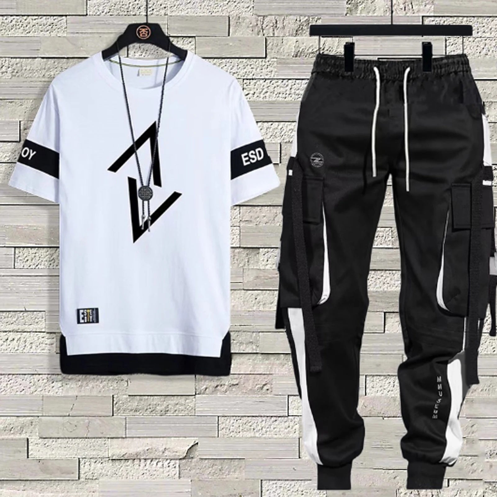 2 Piece Top Pants Suit n Short-Sleeved T-Shirt Large Size Clothes for Sport Running Hiking Biking Peaceful Pleasures Health and Wellness