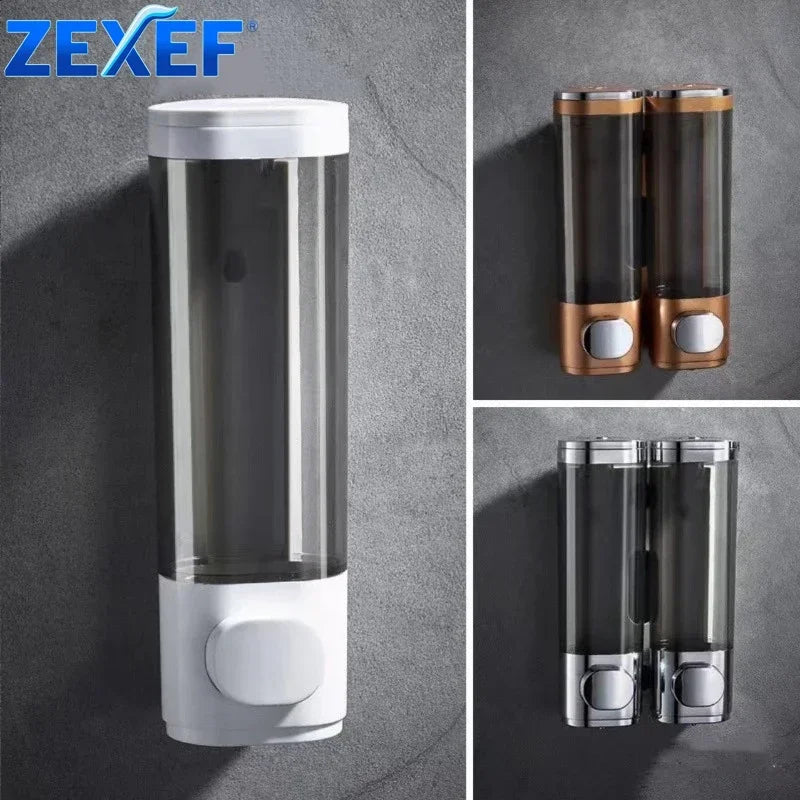 Home Shower Dispenser Detergent Soap Dish Wall Mounted Liquid Bathroom Clear Shampoo And Conditioner Accessories Peaceful Pleasures Health and Wellness