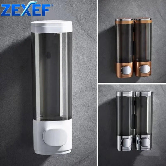Home Shower Dispenser Detergent Soap Dish Wall Mounted Liquid Bathroom Clear Shampoo And Conditioner Accessories Peaceful Pleasures Health and Wellness