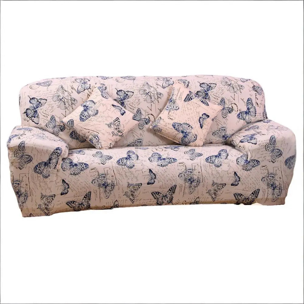 1/2/3/4 Seater Silk Cool Sofa Cover for Living Room L Shap Coner Couh Cover Spandex Extenble Furniture Protector From Cat Dog Peaceful Pleasures Health and Wellness Butterflies 2-Seat 145-185cm