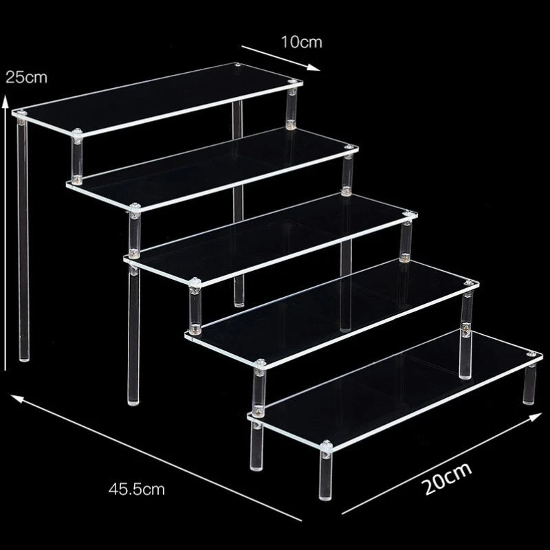 1-5 Tier Acrylic Display Stand Clear Riser Rack Cupcake Perfume Doll