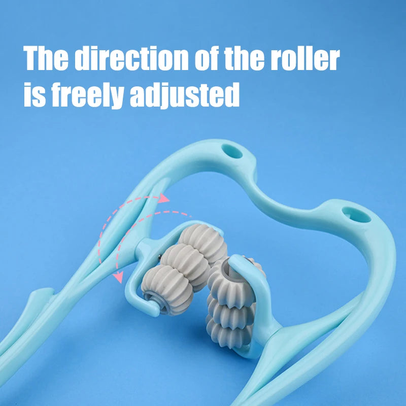 Cervical Neck Massager, Manual Neck Clamp Multifunctional Kneading Roller 6-Ball Shoulder And Neck Relaxation Massager Peaceful Pleasures Health and Wellness