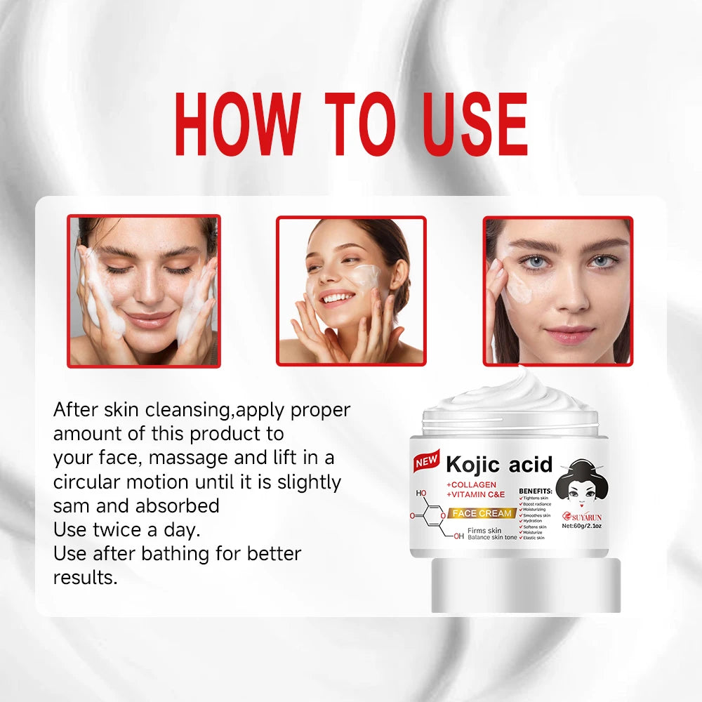 SUYARUN Propolis Vitamin E Kojic Acid Cream - Brightening, Moisturizing, Anti-Aging, Dark Spot Removal, All Skin Types. Peaceful Pleasures Health and Wellness