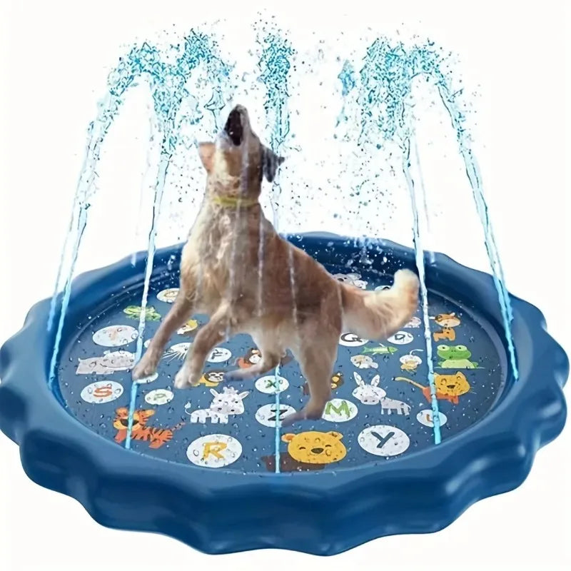Dog & Cat Water Play Splash Pad – Dolphin Spray Mat Toy