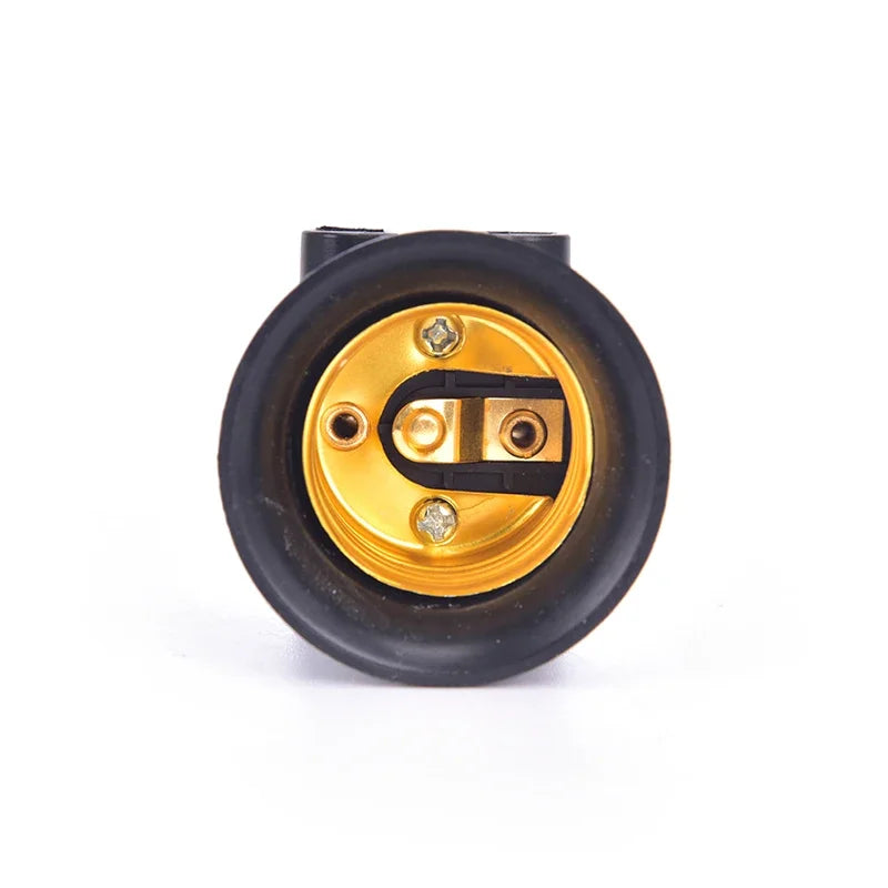 E27 Fireproof Lamp Holder Socket with EU Plug Bulb Adapter