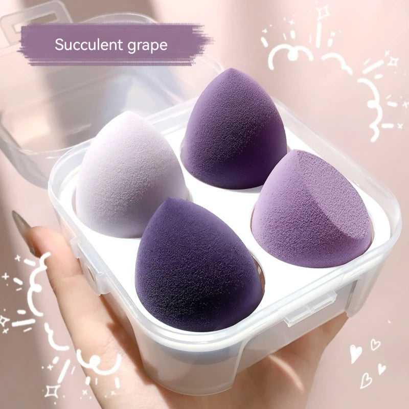 4-Piece Makeup Sponge Beauty Egg Set with Storage Case