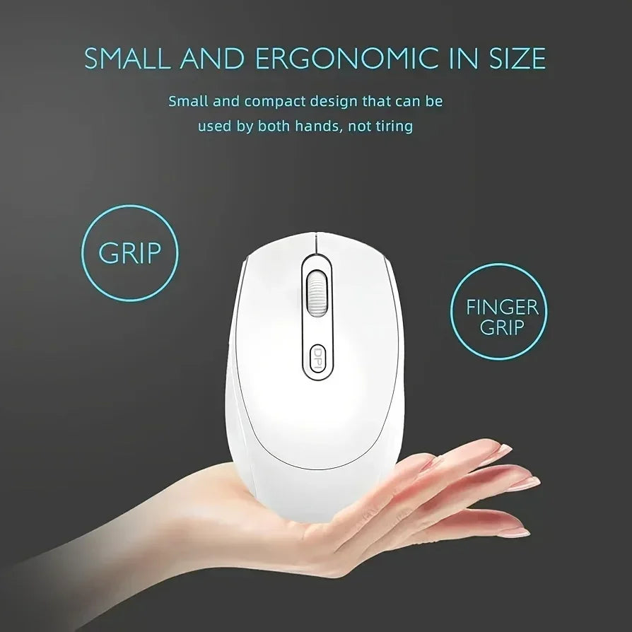 Dual-Mode Wireless Mouse, 2.4G+BT Ergonomic Optical Computer Mouse, 2.4G USB Mice For Laptop Pad PC Tablet Macbook Wireless Mice Peaceful Pleasures Health and Wellness